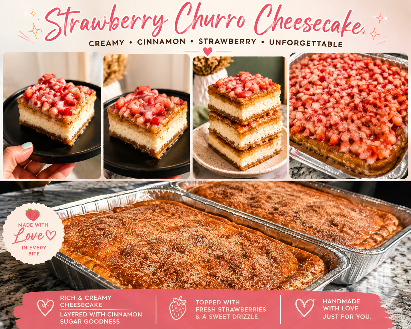 Sweetheily Strawberry Churro Cheesecake new drop